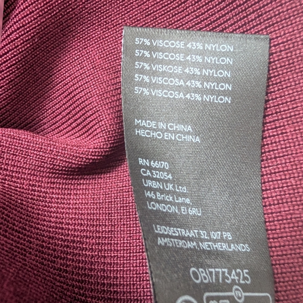 Anthropologie Ribbed Knit Midi Dress Burgundy Wine Sleeveless Bodycon Size L - Picture 14 of 16